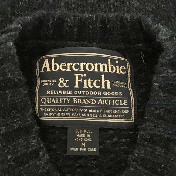 Vintage Abercrombie & Fitch Mens 100% Wool V-Neck Sweater MEDIUM Fair Isle Y2K - Picture 3 of 13